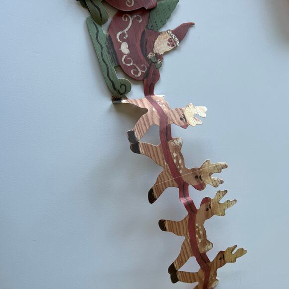 Santa and Sled Vintage Style Paper Garland - Picture 1 of 6